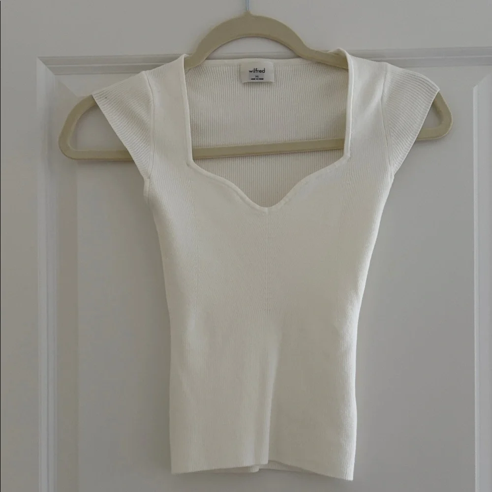 Wilfred Cream Ribbed Sweetheart Neck Tank - Picture 3 of 3